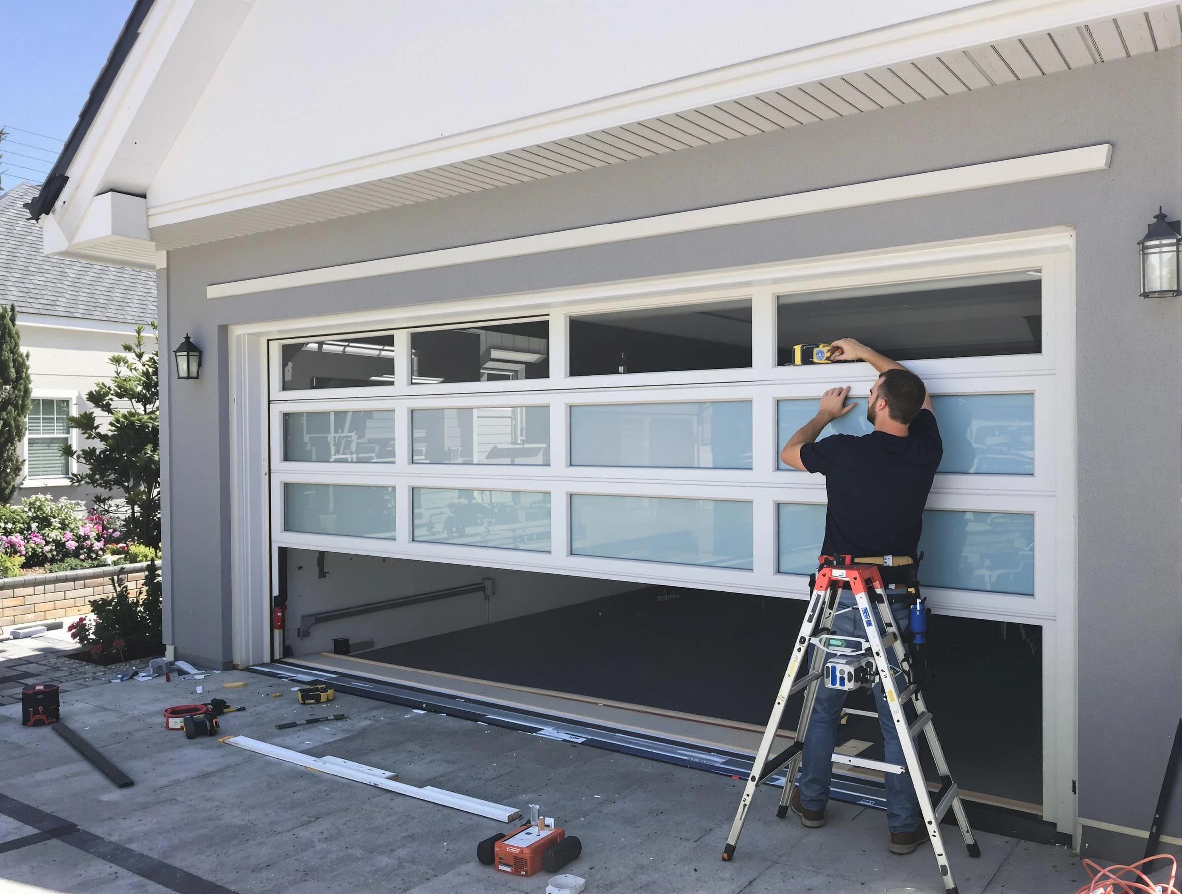 El Reno Garage Door Repair team performing garage door replacement in El Reno