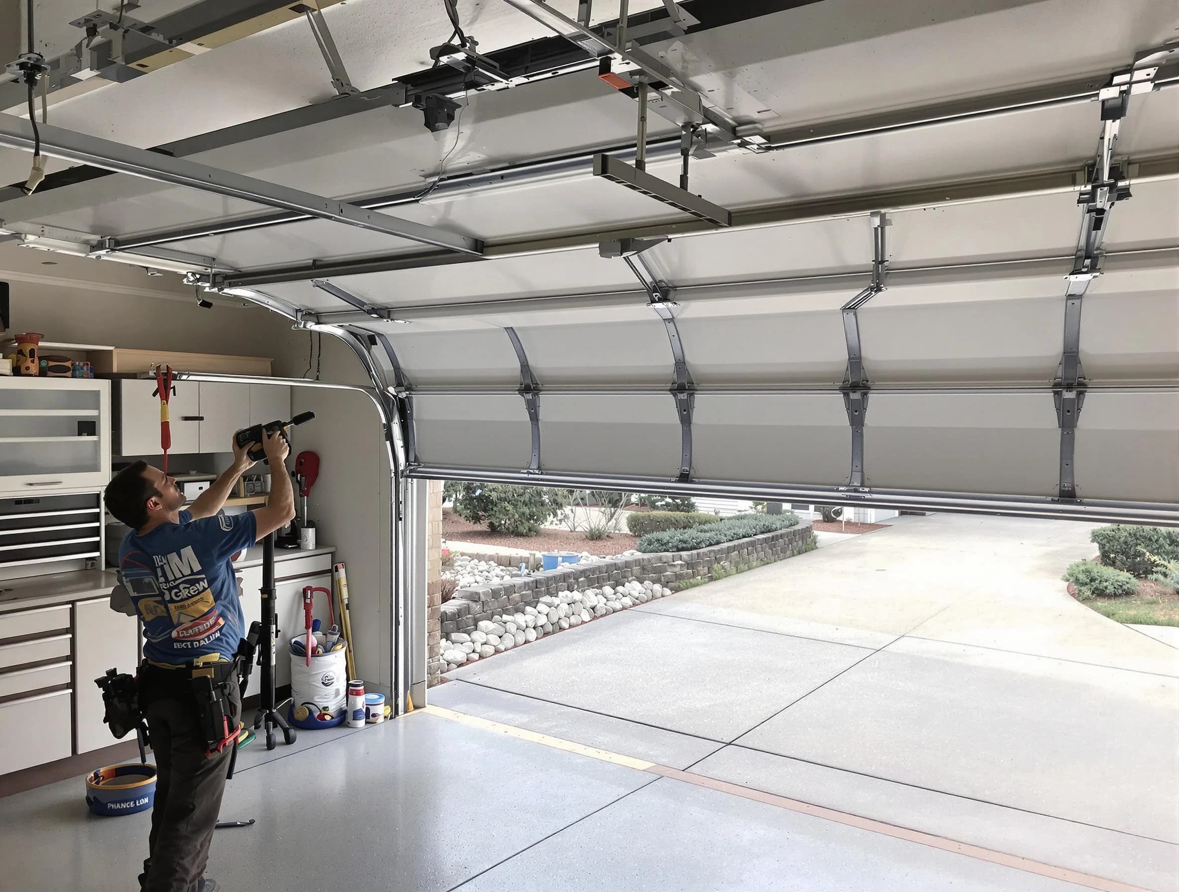 Garage door track repair service by El Reno Garage Door Repair in El Reno