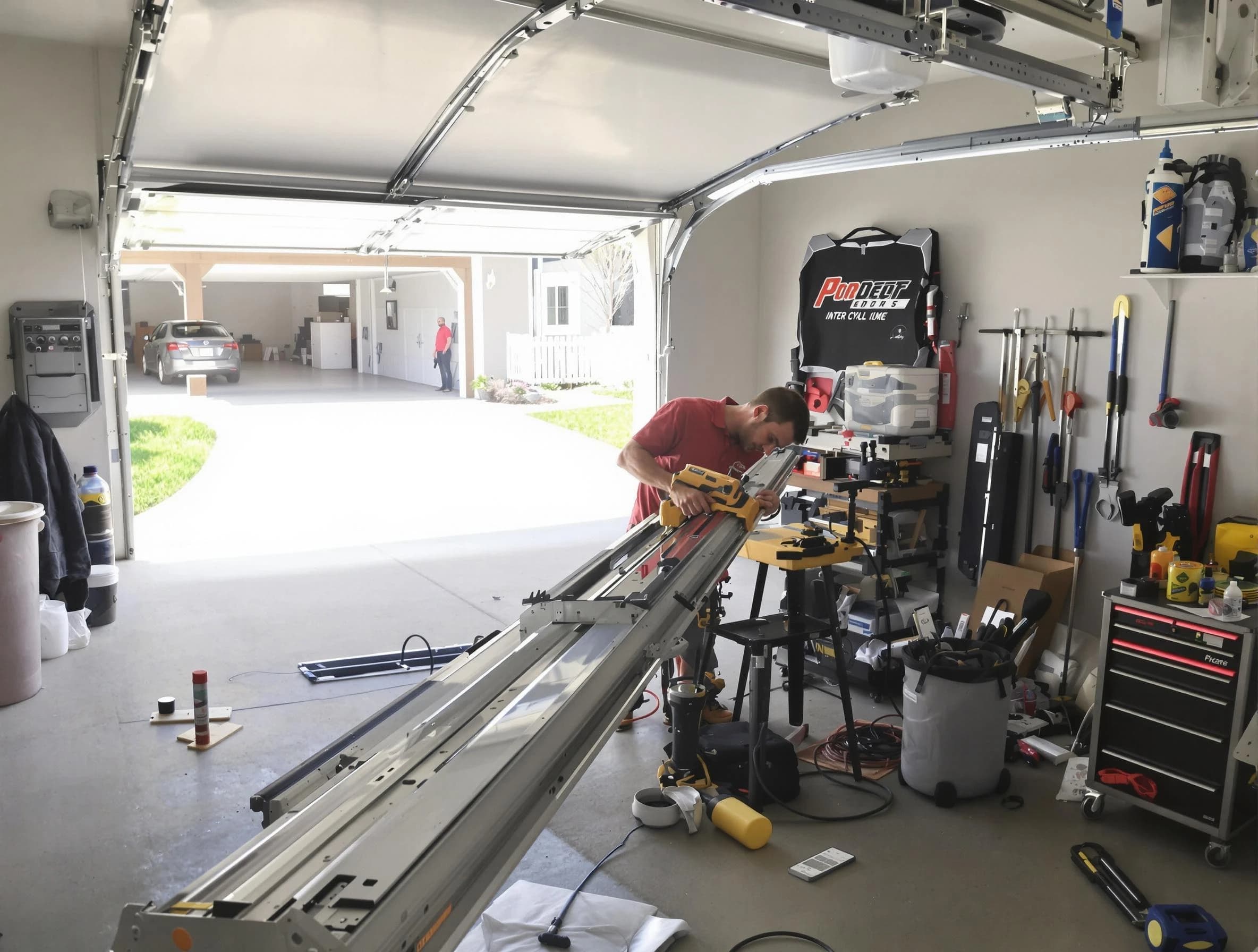 El Reno Garage Door Repair expert performing track repair in El Reno