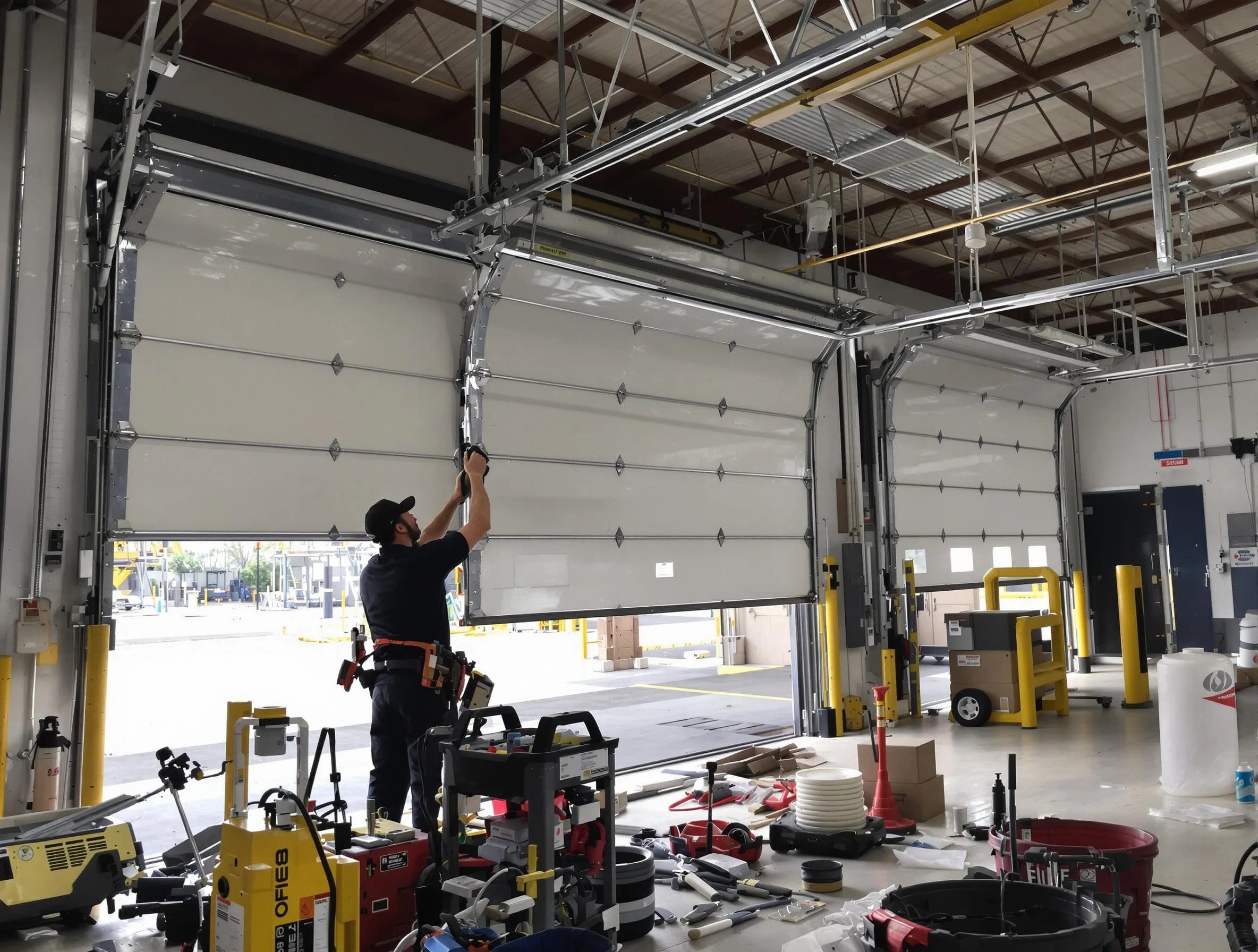 El Reno Garage Door Repair technician performing commercial garage door repair in El Reno
