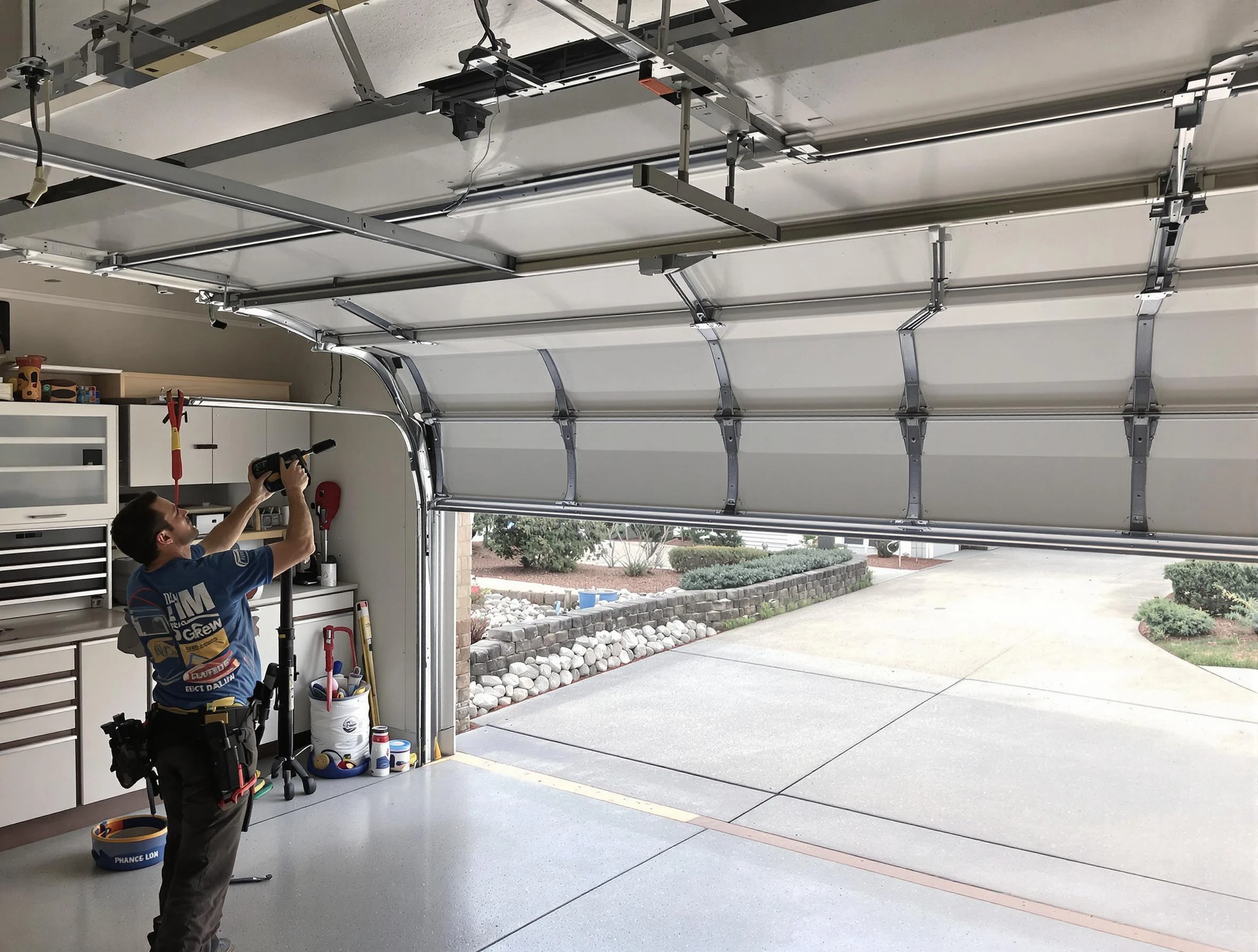 Garage door track repair service by El Reno Garage Door Repair in El Reno